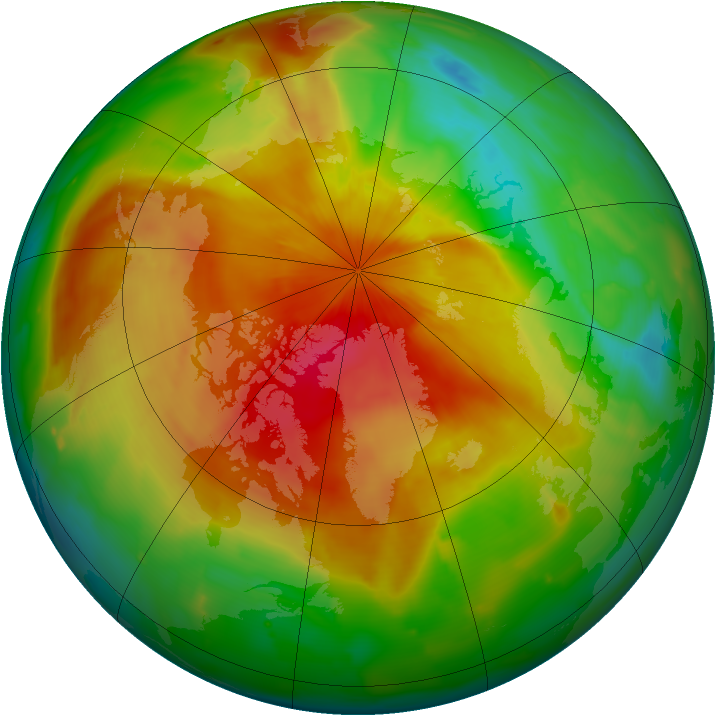 Arctic ozone map for 13 April 2011
